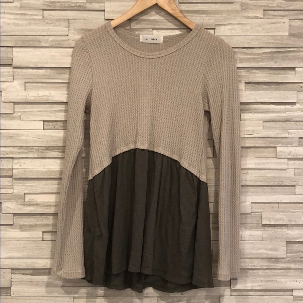 Cream and Green Blouse, Large